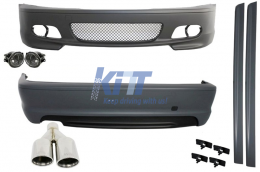 Complete Body Kit suitable for BMW E46 98-05 3 Series Coupe/Cabrio M-Technik Design With Exhaust Muffler M-Power  - COCBBME46MT2AS
