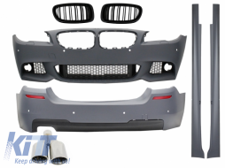 image-74-Complete Body Kit suitable for BMW F10 5 Series (2011-) M-Technik Design With Exhaust Muffler Tips M-Power Design and Grilles Double Stripe M Design