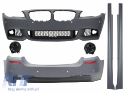Complete Body Kit suitable for BMW F10 5 Series (2011-2014) M-Technik Design With Fog Light Projectors Smoke - COCBBMF10MTFS