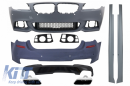 Complete Body Kit suitable for BMW F10 5 Series (2014-up) Facelift LCI M-Technik 550i Design Brilliant Black Edition - COCBBMF10MTLCIWF550I
