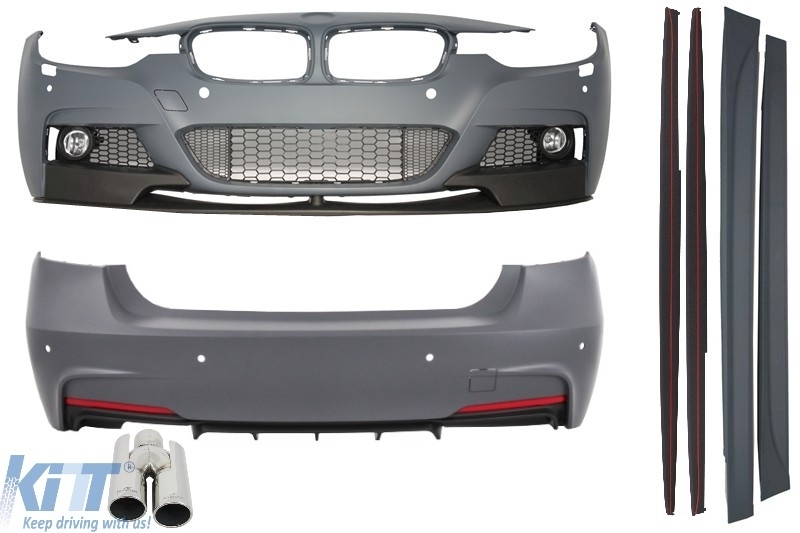Komplett karosszériakészlet BMW F30 (2011-től felfelé) M-Performance Designhoz, kipufogó-végekkel BALRA