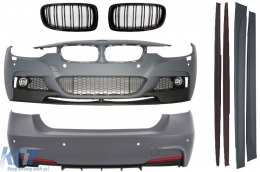 image-78-Complete Body Kit suitable for BMW F30 (2011-up) M-Performance Design with Central Grilles Double Stripe M Design Piano Black