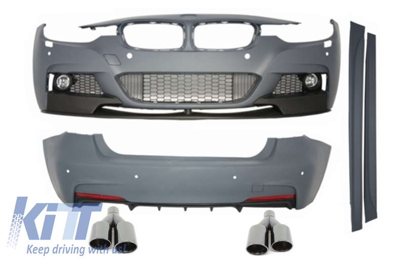 Komplett karosszériakészlet BMW F30 (2011-től felfelé) M-Performance Design + Kipufogó kipufogóvégek Quad M-Power Black modellhez