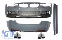 Complete Body Kit suitable for BMW F30 (2011-up) M-Performance Design +Exhaust Muffler Tips Quad M-Power Black - COCBBMF30MP23AB