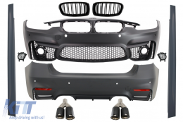 Complete Body Kit suitable for BMW F30 (2011-2019) EVO II M3 M-Power CS Design with Dual Twin Exhaust Muffler Tips Carbon - COCBBMF30EVOKLT075