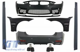 image-22-Complete Body Kit suitable for BMW F30 (2011-2019) with Front Fenders and Dual Twin Exhaust Muffler Tips Carbon Fiber EVO II M3 CS Style Without Fog Lamps