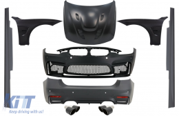 image-9-Complete Body Kit suitable for BMW F30 (2011-2019) EVO II M3 CS Design with Front Fenders and Hood Bonnet & Muffler Tips Carbon