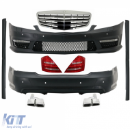 Complete Body Kit suitable for MERCEDES-Benz S-Class W221 Exhaust Muffler Tips and LED Taillights 2005-2011 (LWB) A-Design