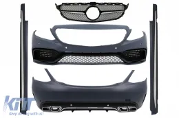 image-9-Complete Body Kit suitable for Mercedes C-Class W205 Sedan (2014-2018) with Front Grille C63 A-Design