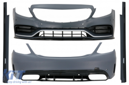 Complete Body Kit suitable for Mercedes C-Class W205 Sedan (2014-2020) C63s Edition 1 Design - CBMBW205AMGFL