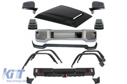 image-54-Complete Body Kit suitable for Mercedes G-Class W463 (1989-2018) G63 G65 Design with Hood Scoop Bonnet Black