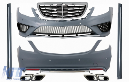 Complete Body Kit suitable for Mercedes S-Class W222 (2013-06.2017) S63 Design LWB - COCBMBW222AMGS63CH