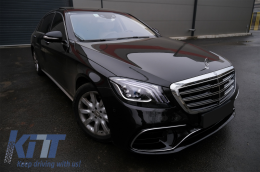 Complete Body Kit suitable for Mercedes S-Class W222 Facelift (2013-06.2017) S63 Design With Central Grille Chrome-image-6033994