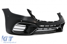 Complete Body Kit suitable for Mercedes S-Class W222 Facelift (2013-08.2020) S63 Design With Central Grille Matte Black-image-6033997