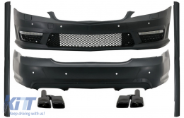 Complete Body Kit suitable for Mercedes S-Class W221 (2005-2011) LWB with Exhaust Muffler Tips Black - COCBMBW221AMGTYNB