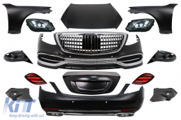Complete Body Kit suitable for Mercedes S-Class W221 (2005-2013) Conversion to 2018 W222 Design