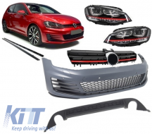 Complete Body Kit suitable for VW Golf 7 VII 2013-2016 GTI Look With Front Grille and Headlights LED DRL