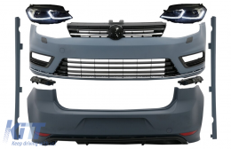 Complete Body Kit suitable for VW Golf 7 VII (2012-2017) With LED Headlights Sequential Dynamic Turning Lights R-line Look - COCBVWG7RLFS