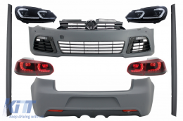 Complete Body Kit suitable for VW Golf VI 6 MK6 (2008-2013) R20 Design with Dynamic Sequential Turning Light Smoke Glass - COCBVWG6R20PDCRS