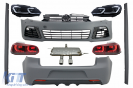 Complete Body Kit suitable for VW Golf VI 6 MK6 (2008-2013) R20 Design Exhaust System - COCBVWG6R20PDCRSES