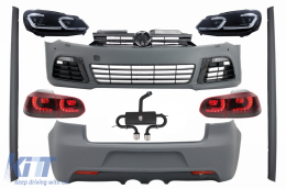 Complete Body Kit suitable for VW Golf VI 6 MK6 (2008-2013) R20 Design Exhaust System Catback Muffler - COCBVWG6R20PDCRSSH
