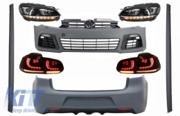 image-6-Complete Body Kit suitable for VW Golf VI 6 MK6 (2008-2013) R20 Design with Headlights and Taillights Dynamic Turning Light