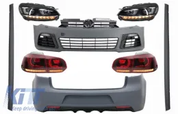 image-7-Complete Body Kit suitable for VW Golf VI 6 MK6 (2008-2013) R20 Design with Headlights and Taillights Dynamic Turning Light