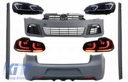 image-10-Complete Body Kit suitable for VW Golf VI 6 MK6 (2008-2013) R20 Design with Headlights LED and Taillights Dynamic Turning Light