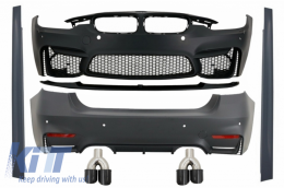 Complete Body Kit with Carbon Fiber Exhaust Muffler Tips suitable for BMW F30 (2011-2019) EVO II M3 CS Style Without Fog Lamps