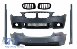 Complete Body Kit with Central Grilles Double Stripe Piano Black suitable for BMW 5 Series F10 LCI (2014-2017) M-Technik Design