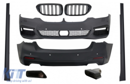 Complete Body Kit with Central Kidney Grilles and Exhaust Muffler Tips suitable for BMW 5 Series G30 (2017-2019) M-Tech Design