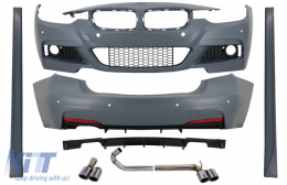 Complete Body Kit with Diffuser and Twin Double Exhaust Systems suitable for BMW 3 Series F30 (2011-2019) M-Performance Design - COCBBMF30MTRDES