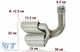 Complete Body Kit with Exhaust Muffler Tips Quad Chrome suitable for Porsche Cayenne (9Y0) (2018-Up) Conversion to Turbo & Aero Look-image-6080321