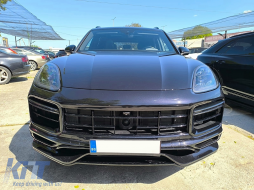 Complete Body Kit with Exhaust Muffler Tips Quad Chrome suitable for Porsche Cayenne (9Y0) (2018-Up) Conversion to Turbo & Aero Look-image-6112841