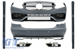 Complete Body Kit with Exhaust Tips suitable for Mercedes E-Class W212 Facelift (2013-2016) E63 Design