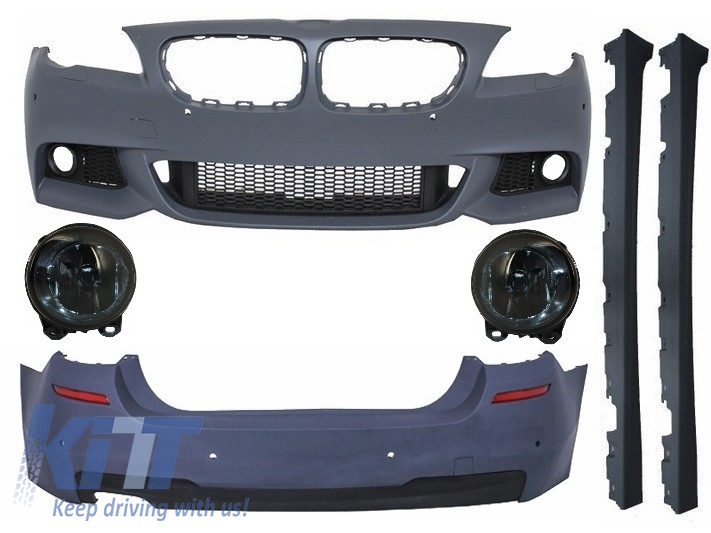 Komplett karosszériakészlet ködfényvetítőkkel, füstölés, alkalmas BMW F11 (2010-2014) M Design Black modellhez