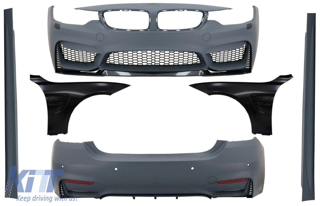 Komplett karosszériakészlet fekete első sárvédőkkel, BMW 4-es sorozatú F32 F33 Coupe Cabrióhoz (2013-2017-02) M4 Design