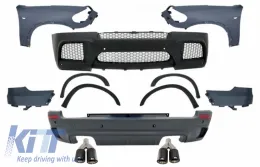 image-3-Complete Body Kit with Front Fenders with Dual Twin Exhaust Muffler Tips Carbon Fiber Matte suitable for BMW X5 E70 (2007-2013) X5M M Design