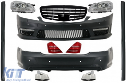 image-19-Complete Body Kit with Front Grille Piano Black suitable for MERCEDES-Benz S-Class W221 2005-2009 (LWB) Facelift Design