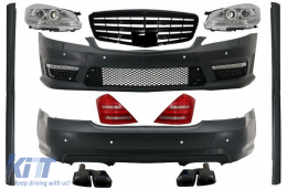 image-23-Complete Body Kit with Front Grille Piano Black suitable for MERCEDES-Benz S-Class W221 2005-2009 (LWB) Facelift Design