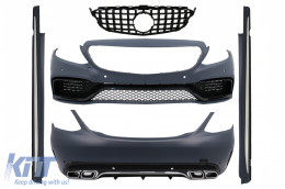 image-77-Complete Body Kit with Front Grille suitable for MERCEDES C-Class W205 Sedan (2014-2018) C63 A-Design
