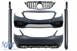 image-60-Complete Body Kit with Front Grille suitable for Mercedes C-Class W205 Sedan (2014-2018) C63 Design