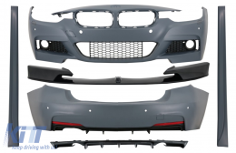 Complete Body Kit with Front Spoiler Splitter and Diffuser Double Outlet Single Exhaust suitable for BMW 3 Series F30 (2011-2019) M-Performance Design Carbon