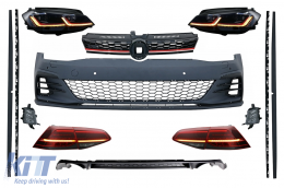 Complete Body Kit with Headlights and Taillights LED suitable for VW Golf 7.5 VII Facelift (2017-up) GTI Design - COCBVWG7FGTIR
