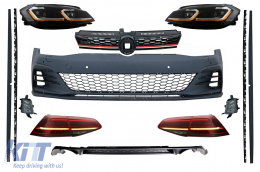 Complete Body Kit with Headlights and Taillights LED suitable for VW Golf 7.5 VII Facelift (2017-up) GTI Design RHD - COCBVWG7FGTISRHD