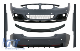 Complete Body Kit with Trunk Spoiler Matte Black suitable for BMW 4 Series F32 Coupe (2013-up) M-Performance Design