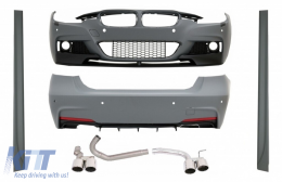Complete Body Kit with Twin Double Exhaust Systems Muffler Tips suitable for BMW 3 Series F30 (2011-2019) M-Performance Design - COCBBMF30MPDOWOFLES