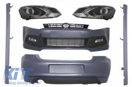image-16-Complete Body Kit  suitable for VW Polo 6R (2009-up) R-Line Design with DRL LED Headlights Optic Black