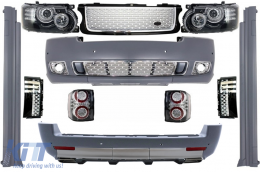 image-7-Complete Conversion Autobiography Design Body Kit suitable for Land Range Rover Vogue L322 (2002-2012) Retrofit to Facelift Black Silver Grille Edition 2010+