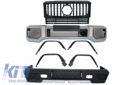 Complete Conversion Body Kit suitable for Mercedes G-Class W463 (1989-2017) G63 G65 Design with Front Grille Panamericana All Black - COFBMBW463AMGFGTRBCN